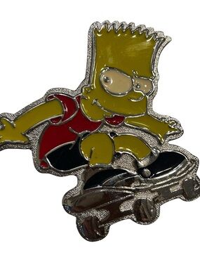 New Bart Simpson Skateboard Belt Buckle Enamel Metal Novelty Cartoon